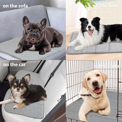 Dog Cooling Mat for Medium Dogs - 30x20 Orthopedic Memory Foam Pet Pad for Summer, QMAX>0.5, Washable Premium Comfort Crate Pad for Your Furry Companion, Grey
