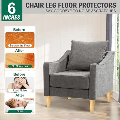 FoDau770 Rubber Wood Furniture Legs 6 Inches, Straight Tapered Wood Feet Mid Century Sofa Legs Set of 4, 5/16" UNC Furniture Feet Replacement Parts for Cabinet Couch Dresser Chair Ottoman Table