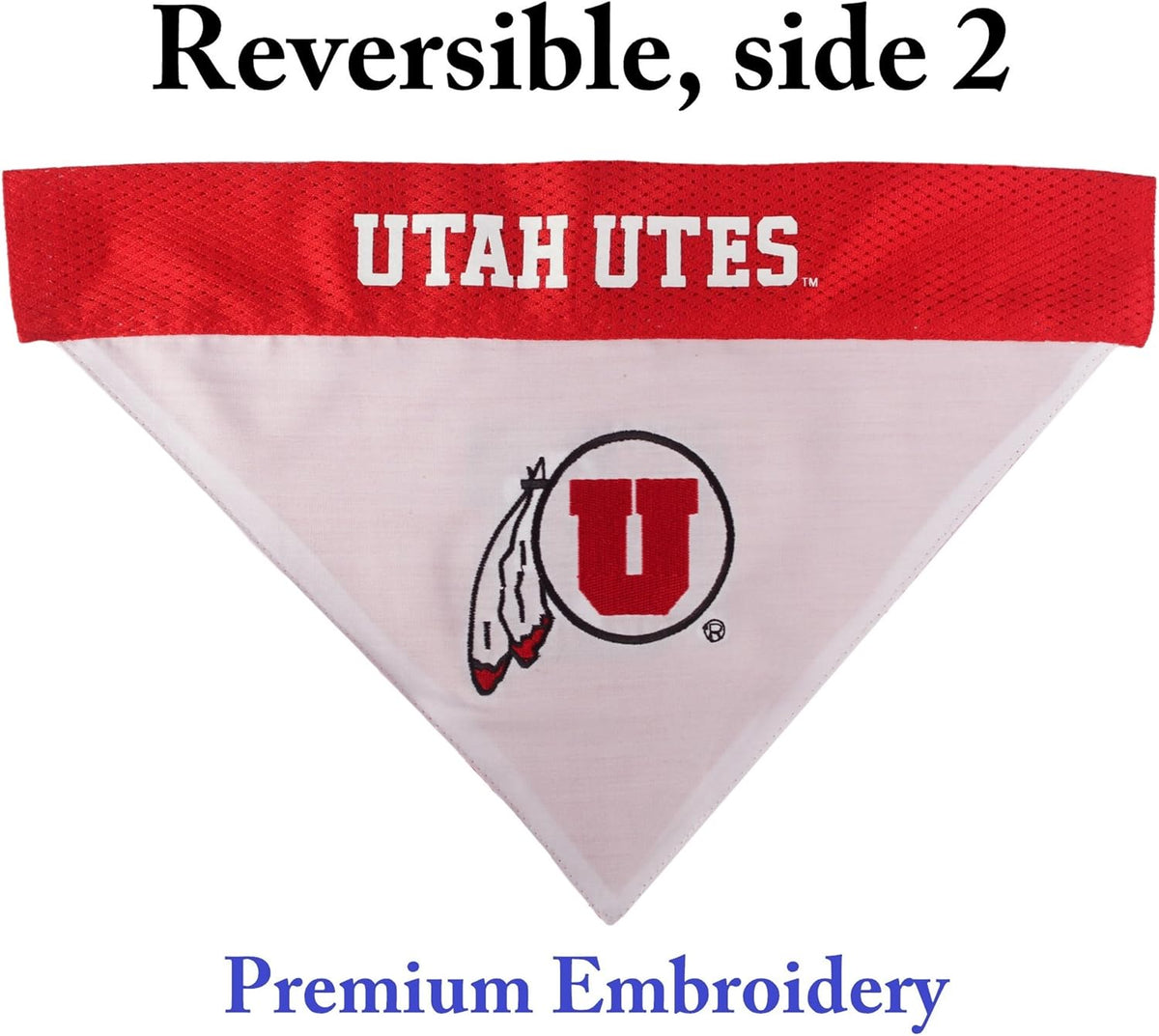 Pets First Collegiate Pet Accessories, Reversible Bandana, Utah Utes, Large/X-Large