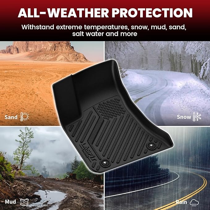 LASFIT Floor Mats & Trunk Mat for Dodge Charger 2011-2023 RWD, for Chrysler 300 2011-2023 RWD Without Subwoofer, All Weather TPE Custom Fit Car Mats Floor Liners Cargo Liner Cargo Mat Black