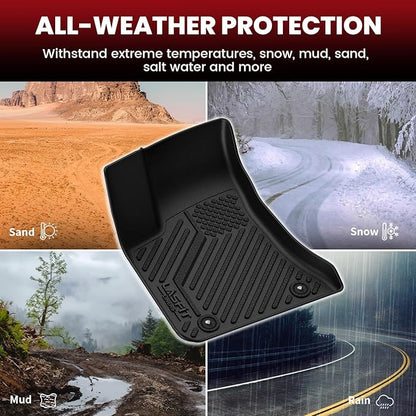 LASFIT Floor Mats & Trunk Mat for Dodge Charger 2011-2023 RWD, for Chrysler 300 2011-2023 RWD Without Subwoofer, All Weather TPE Custom Fit Car Mats Floor Liners Cargo Liner Cargo Mat Black