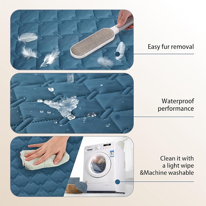 gogobunny Waterproof Blanket, Couch Covers for Dogs, Reversible Protector | 3X Stronger Leakproof, Scratch Proof Durable Furniture Protection, Stain Resistant, Washable, 30x70 Inch Dark Blue