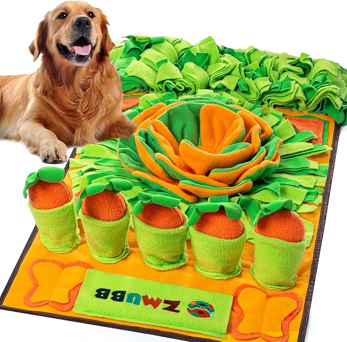 Pet Snuffle Mat for Dogs Sniff Mat Nosework Feeding Mat Slow Feeder Interactive Dog Puzzle Toys for Training and Stress Relief Encourages Natural Foraging Skills (31''x19'')