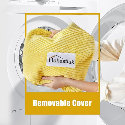 Hobestluk 3.5FT Bean Bag Chair Adult Bean Bag Chair Large Bean Bag Chair with Filler Included Teardrop Bean Bag with Removable Cover for Bedroom Living Room - (Large, Yellow)