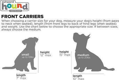 Outward Hound PupPak Dog Front Carrier, Gray, Small, 12" x 11.5" x 7.5" | Hands-Free Pet Backpack, Water-Resistant, Breathable Mesh, Safety Clip, Hiking & Camping, Small Dogs up to 10 lbs