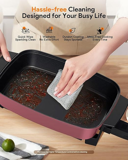 Nuwave Medley XL Digital Electric Skillet, Family Size Griddle w/Glass Lid
