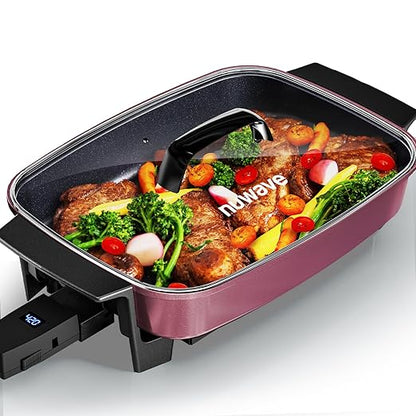 Nuwave Medley XL Digital Electric Skillet, Family Size Griddle w/Glass Lid