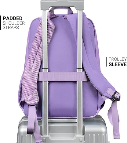 ZORFIN 26L Backpack for College, and Travel: Corduroy Bookbag - Deep Purple