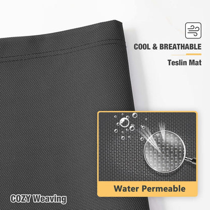 Veehoo Chew Proof Elevated Dog Bed - Cooling Raised Pet Cot - Silver Aluminum Frame and Durable Textilene Mesh Fabric, Unique Designed No-Slip Feet for Indoor or Outdoor Use, Black, 42"x 31"