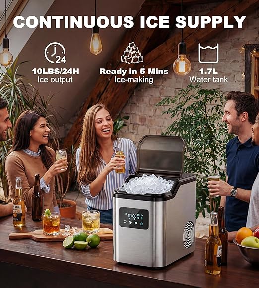 Nugget Ice Makers Countertop, Portable Pebble Ice Machine