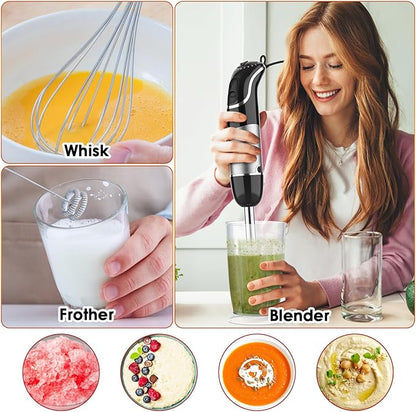 Immersion Blender Handheld for Kitchen, Emulsion Blender Handheld, 12 Speed
