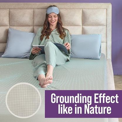 Earth Grounding Sheets Twin XL Size with 12% Silver Fiber & 4% Silk & 84% Cotton - Beige - SGS Quality Certified Grounded Well Bed Sheet - Conductive Fitted Sheet for Better Sleep