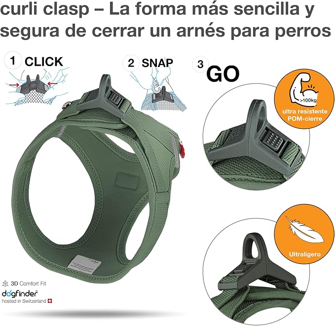 Vest Harness curli Clasp Air-Mesh Moss XS