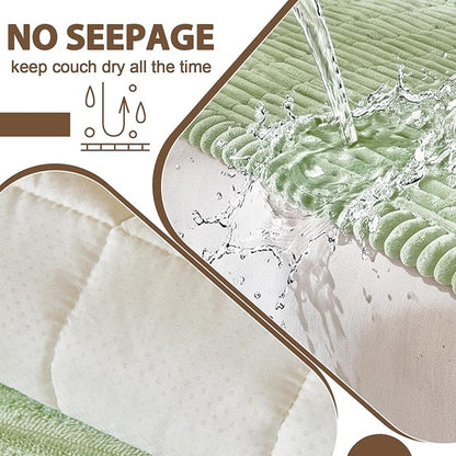 FUANGUI Waterproof Couch Cover Sofa Cover for Dogs and Pets Sofa Protector | Non-Slip Washable Fuzzy Soft Cat Sofa Slipcover for 2-3 Cushion Couch Sofa Pet Friendly, Grass Green, 27.6" x 82.7", 1 pcs