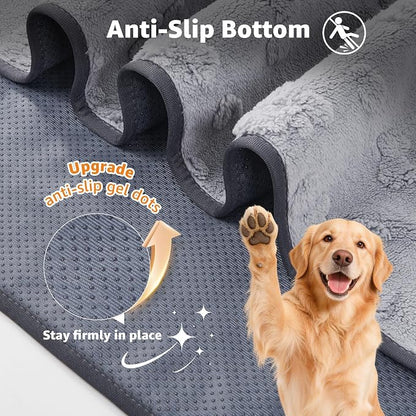 LOOBANI Washable Pee Pads for Dogs 36"x48", 2 Pack Whelping Pads, Gray | Extra Large Soft Reusable Dog Mat For Incontinence, Housebreak, Crate, Fast Absorbent, Non-Slip, Waterproof, Leakproof