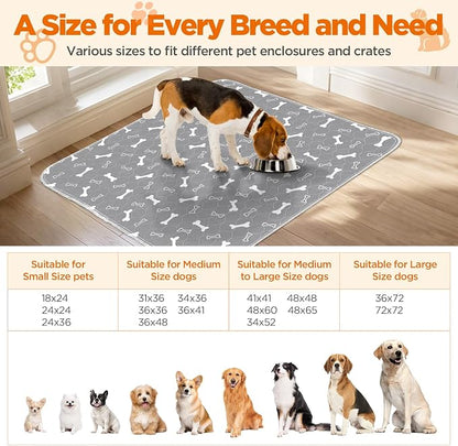 Washable Pee Pads for Dogs, 2 Pack Reusable Puppy Pads, 36"x41" | Super Absorbent, Waterproof & Leakproof, Non-Slip Bottom, Machine Washable, For Floors, Beds, Couches, Crates, Carpets, Cars