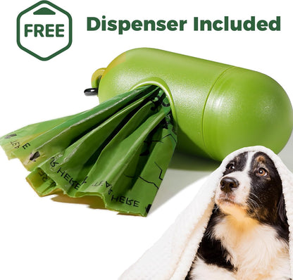 Biodegradable Dog Poop Bags 150 Count 10 Rolls with Dispenser, Thicken and Leak Proof Poop Bag Holders for Leashes(Scented)