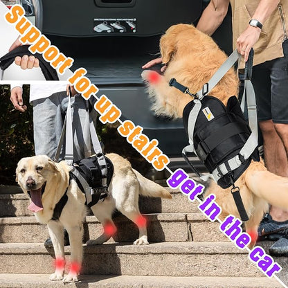 Dog Lift Harness for Large Dogs,Full Body Dog Sling Carrier, Black, XXL | Help Support Big, Elderly Pet with Arthritis, Front/Rear Legs Assistance with Handle, for Lifting Injured Dogs Up Stairs