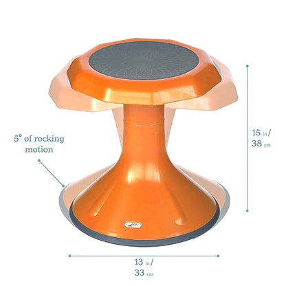 ECR4Kids ACE Active Core Engagement Wobble Stool, 15-Inch Seat Height, Flexible Seating, Orange