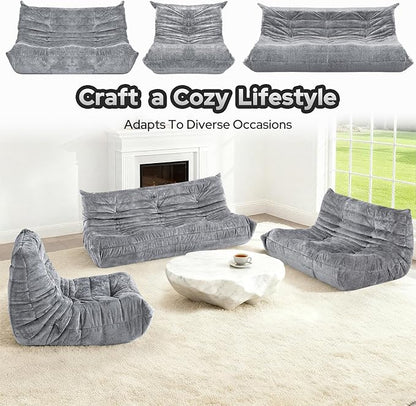 HABUTWAY Bean Bag Chair, Giant Bean Bag Chairs for Adults, 3 Seater Fireside Chair, Lazy Large Floor Bean Bag Sofa for Living Room, Bedroom, Dorm, Office (Light Grey)