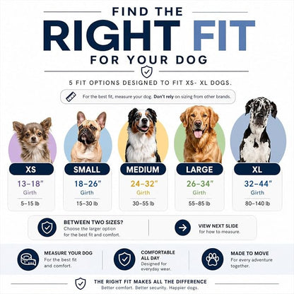 ShawnCo Essential Dog Harness, No-Pull Pet Vest (ICY Lilac,L) | 3 Leash Clips, Easy On, No-Choke, Reflective, Adjustable Fit, Padded Comfort, Control Handle, For Small, Medium & Large Dogs