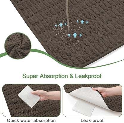 Washable Pee Pads for Dogs Puppy Pad, Coffee 60”x82” 1 Pack | High Absorbent Dog Pee Pad Leak Proof Cat Rugs, Reusable Non Slip Pet Mat, Wee Wee Pads for Training, Crate and Floor