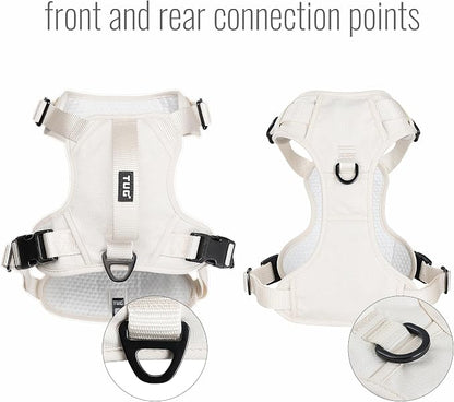 TUG No-Pull Dog Harness, 2 Leash Clips + Padded Handle (XL, Cream) | Water-Resistant Padded Interior | No-Pull Front Clip | Padded Back Handle | Adjustable Straps