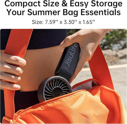 JISULIFE Handheld Fan Life7 – Ultimate Flexibility: High-Power Motor, LED