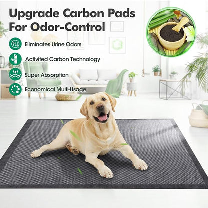 Upgraded Charcoal Puppy Pads, XXL 36’’x36’’ Pee Pads for Dogs, Super Absorbent Up to 12 Cups, Odor Control & Leak Proof Dog Training Pads for Surgery, Older,Puppy, 30 Counts
