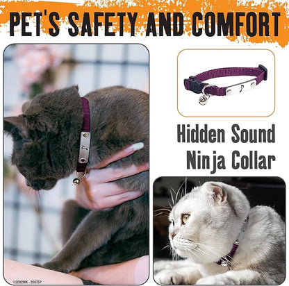 Naruto Breakaway Cat Collars for Girl/Boy Cats: Adjustable 8.5”-12” Cute Kitten Collar with Bell (Removable), Officially Licensed Naruto Shippuden Pet Accessories, Gifts (Burgundy, Hidden Sound Ninja)