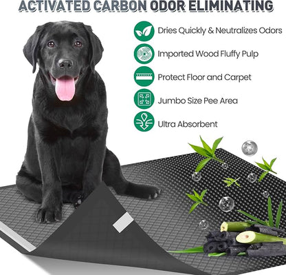31"x47" Activated Charcoal Dog Pee Pads - 200 Count,Extra Large,Super Absorbent, Leakproof, Long-Lasting Odor Control, Ideal for Large Dogs and Potty Training Puppies