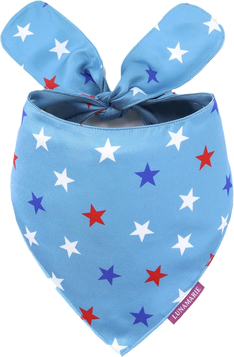 LunaMarie - Luxury Pet Birthday Bandanas -Premium & Silky Poly Fabric | 100% Handmade | Custom Shape Dual Layered (Liberty, Small)