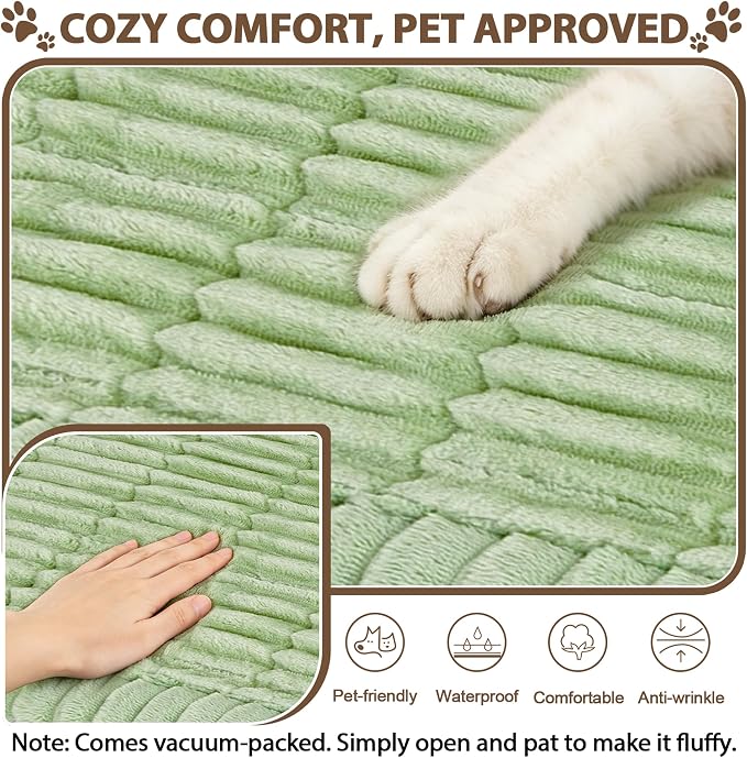 FUANGUI Waterproof Armrest Couch Cover for Dogs,27.6" x 27.15", Grass Green | Non-Slip Washable Fuzzy Soft Cat Sofa Slipcover for 2-3 Cushion Couch Sofa Pet Friendly, Grass Green, 27.6" x 59.1", 1 pcs