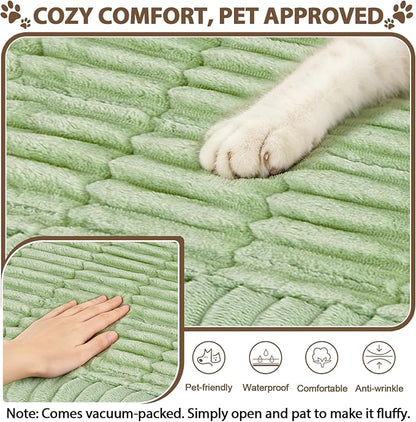 FUANGUI Waterproof Armrest Couch Cover for Dogs,27.6" x 27.15", Grass Green | Non-Slip Washable Fuzzy Soft Cat Sofa Slipcover for 2-3 Cushion Couch Sofa Pet Friendly, Grass Green, 27.6" x 59.1", 1 pcs