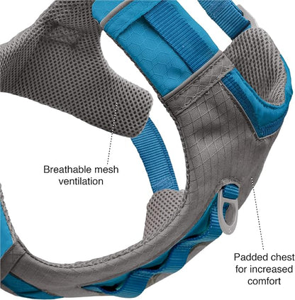 Kurgo Journey Air Dog Harness, Coral, Small | Padded Chest, Ripstop Outer & Breathable Mesh, Back Assist Handle, Rust-Free Aluminum Hardware, Reflective Trim