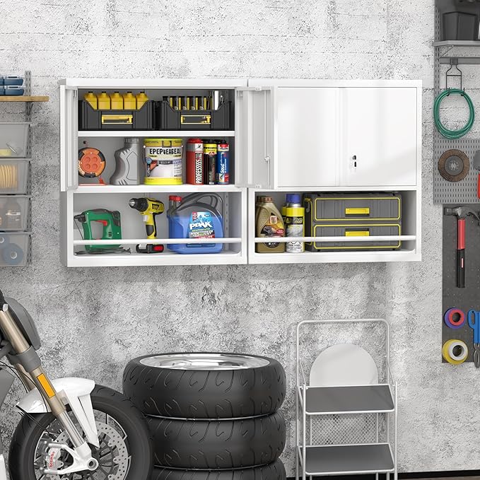 GREATMEET 31" H Locking Metal Garage Storage Cabinet