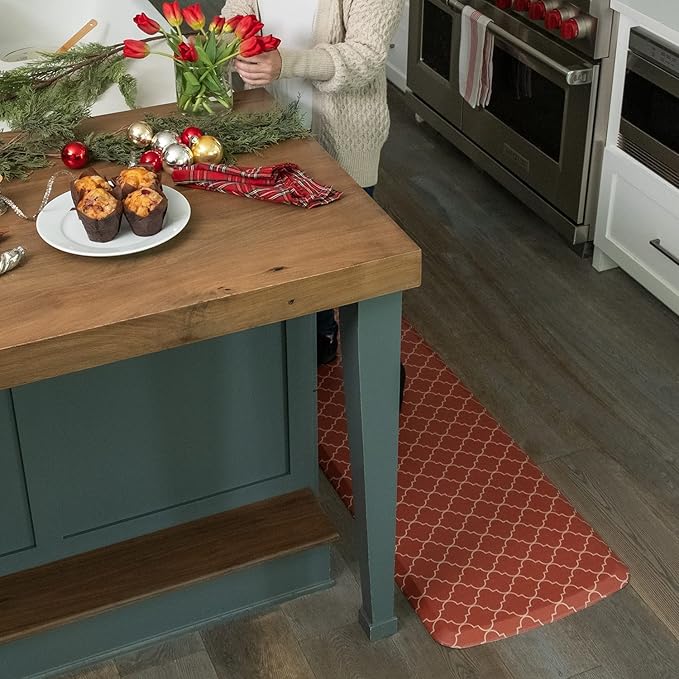 GelPro Elite Premier Anti-Fatigue Kitchen Comfort Floor Mat, 20x48", Lattice Garnet Stain Resistant Surface with therapeutic gel and energy-return foam for health & wellness