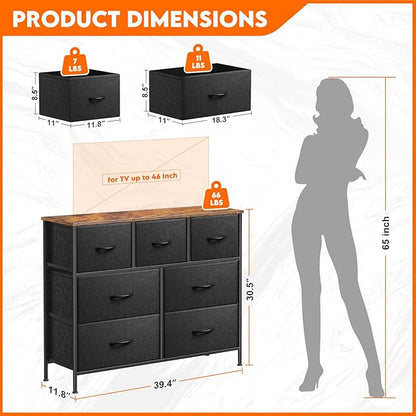 Dresser for Bedroom with 7 Drawers, Chest of Drawers, Storage Drawers Organizer