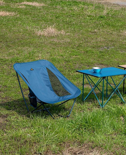 iClimb Low Ultralight Compact Camping Folding Chair with Side Pocket and Carry Bag (Black)
