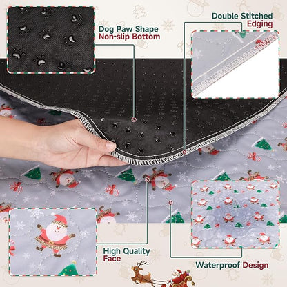 Aitmexcn Washable Pee Pads for Dogs, 2 Pack Christmas Pads, 31'' x 36'' | Highly Absorbent, Waterproof Layer, Machine Washable, Non-Slip Bottom, For Puppy Training and Crates