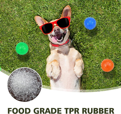 petizer 3-Pack 3.5” Squeaky Dog Toy Balls, Floating Dog Pool Balls, Spiky Dog Balls Water Toys, Durable Interactive Fetch Toys for Puppy, Dog Chew Toys for Teething (3.5", Medium/Large Dog)