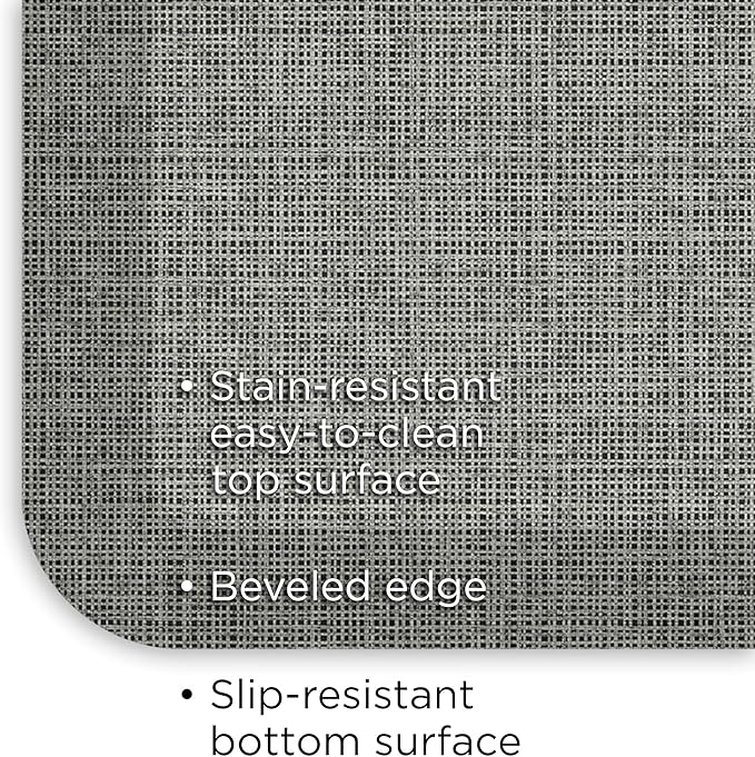 NewLife by GelPro Ergo-Foam Cushioned Anti-Fatigue Standing Kitchen Floor Mat, Padded Stain-Resistant, Waterproof, Non-Slip Comfort Padded Desk/Office Mat - 20" x 72", Patina Grey