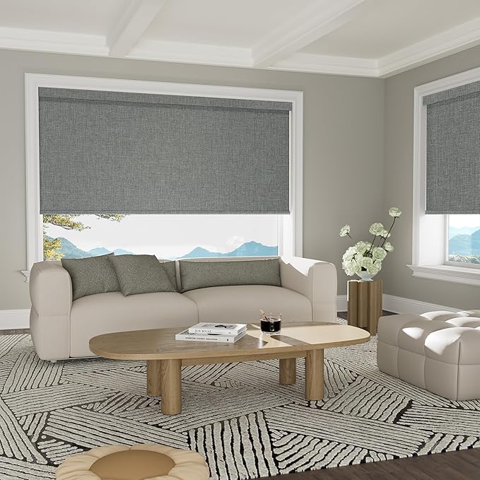 Boolegon Motorized 100% Blackout Roller Blinds