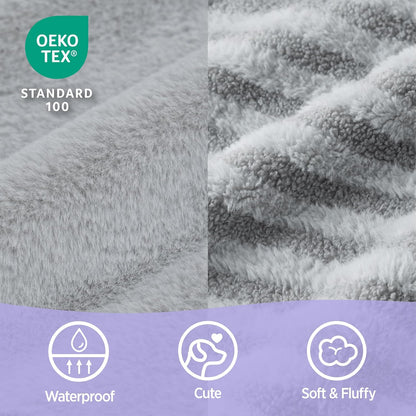LE SURE Cute L-Plus Dog Beds, Orthopedic Waterproof Large Pet Bed with Sides, Non-Slip Bottom and Egg-Crate Foam Dog Couch Sofa with Washable Removable Cover, Grey