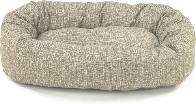 Majestic Pet Bagel Calming Dog Bed, 40 Inch Large, Round, Washable, Tan | Cozy Soft Fluffy Donut Pet Bed with Spine Support for Head Rest – Anti-Anxiety Comfort for Puppies & Dogs, 40x29x9 Inches