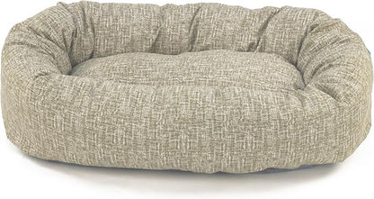Majestic Pet Bagel Calming Dog Bed, 40 Inch Large, Round, Washable, Tan | Cozy Soft Fluffy Donut Pet Bed with Spine Support for Head Rest – Anti-Anxiety Comfort for Puppies & Dogs, 40x29x9 Inches