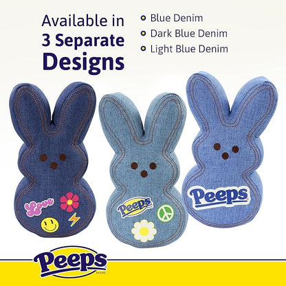 Animal Adventure | 9" Light Blue Denim Shaggy Bunny Peeps Plush | Easter Basket Stuffed Animals for Kids | Marshmallow Candy | Huggable Soft Plushie Stuffers Buddy Toy | Collectable Gifts | Aged 3+