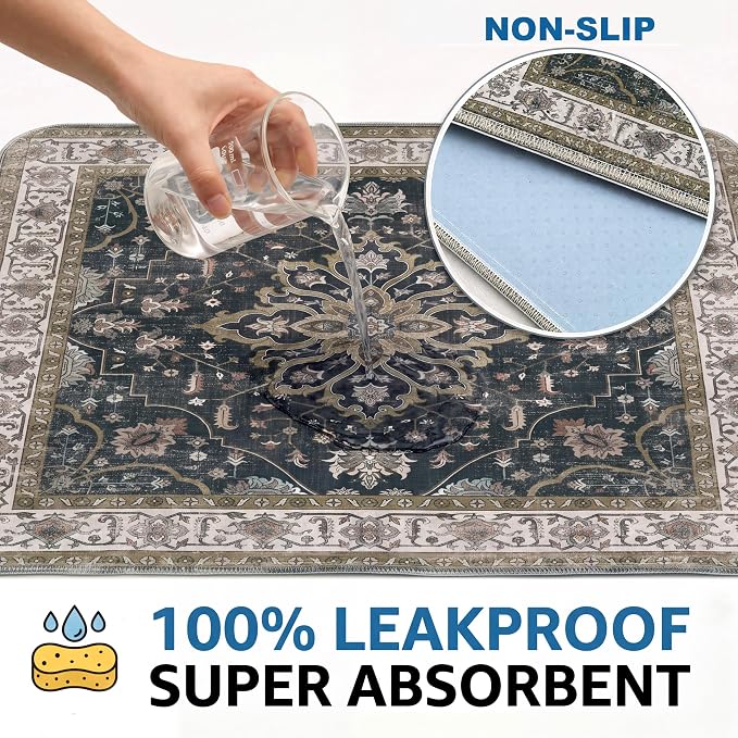 Washable Pee Pads for Dogs,Great Urine Absorbent Reusable Puppy Training Pads,Waterproof,Leak-Proof & Non-Slip Potty Pads for Whelping,Crate,Playpen,Bed.(Black Floral,36"x36")