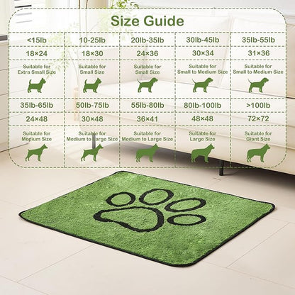 Reusable Dog Pee Pads, Washable Puppy Pads, Leak-Proof 36"x41" 2 Pack | Super Absorbent And Non-Slip Potty Training Pads, Soft Paw Print Plush Design, Ideal For Crates, Couch, Car Seats & Pet Beds