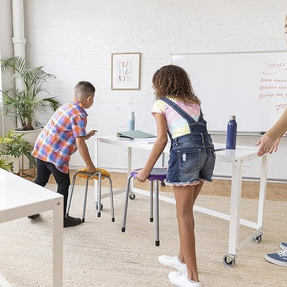 ECR4Kids Daisy Stackable Stool Set, Flexible Seating, Assorted, 8-Piece
